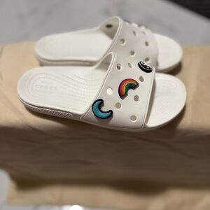 CROCS White Sandals with Perforated Design
